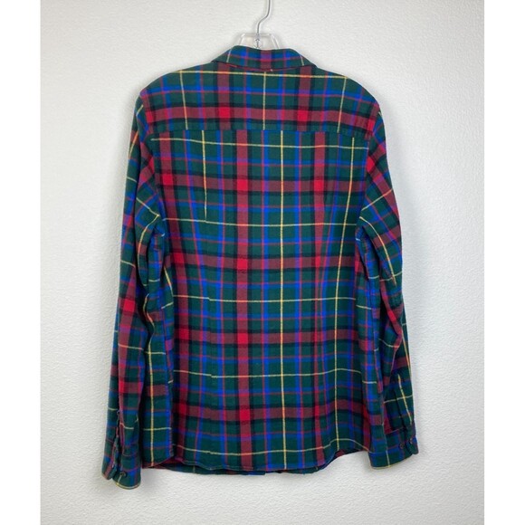 L.L. Bean Womens Relaxed Fit Flannel Shirt Size L Green Blue Red Plaid Button Up - Picture 6 of 6